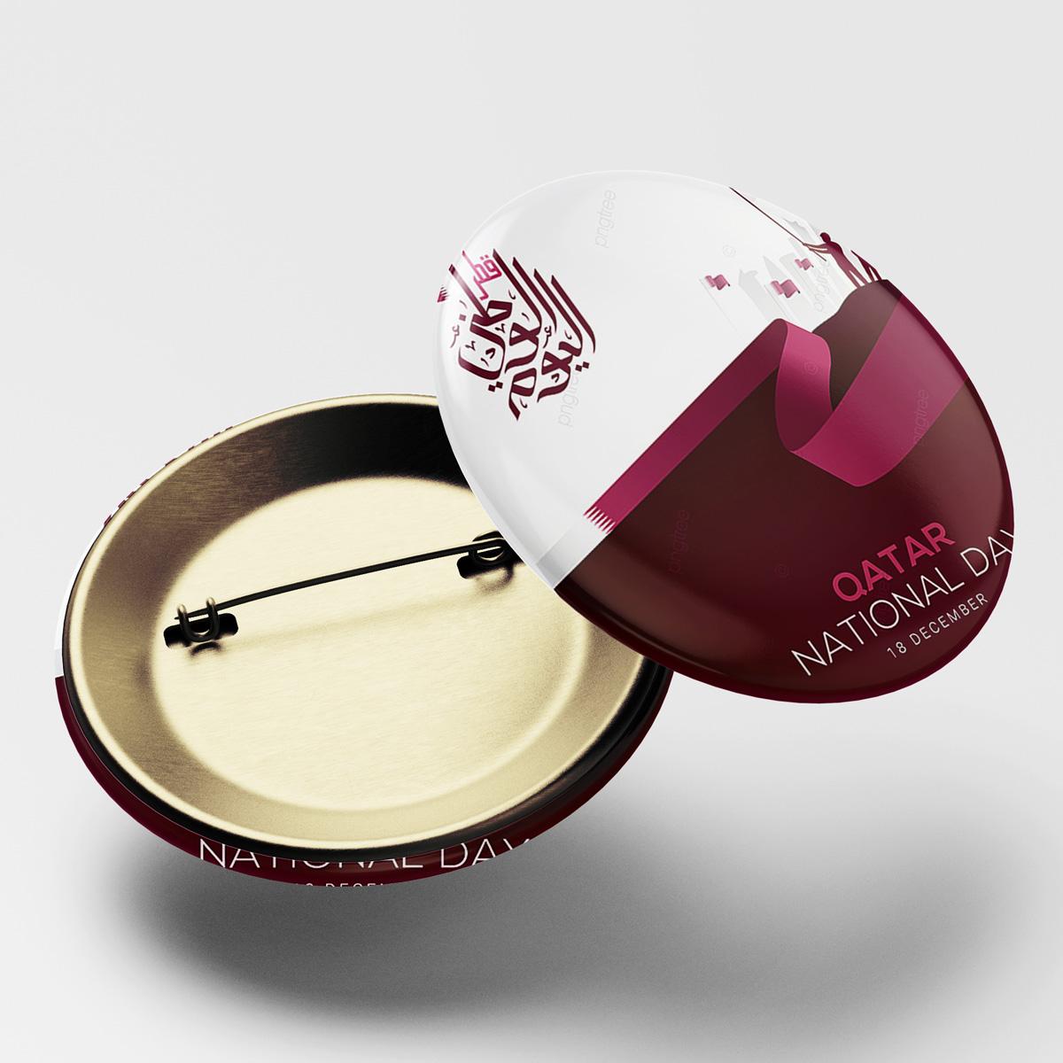 Qatar National Day Premium Button Badges